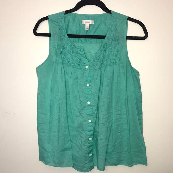 J Crew Sleeveless Top with Smocking - Picture 1 of 3